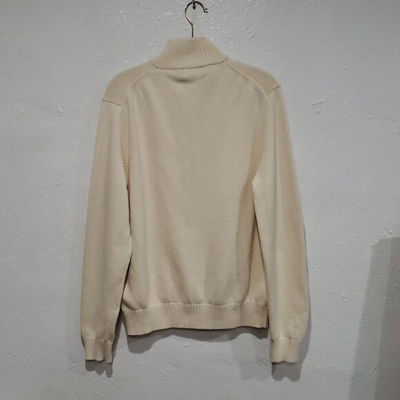 Ralph Lauren Quarter Zip Sweater in Cream Size L - Picture 7 of 8